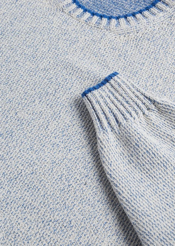 Cotton Mouliné Crewneck Sweater