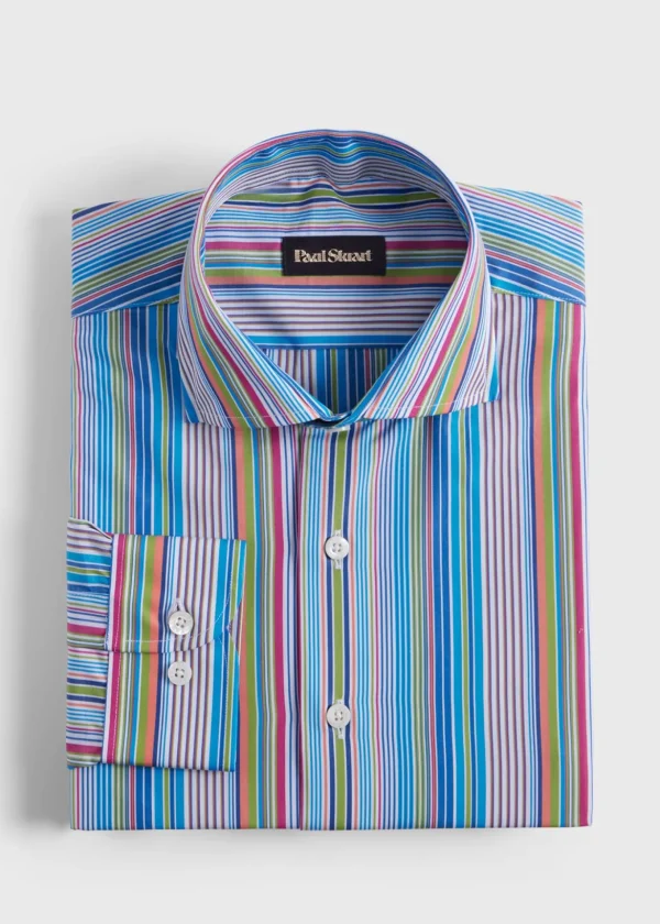 Cotton Multicolor Stripe Sport Shirt