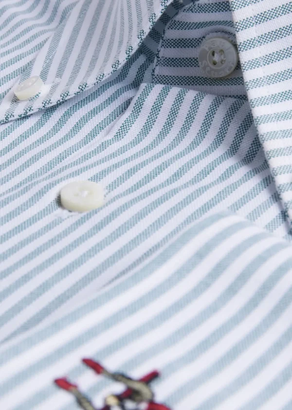Cotton Oxford Striped Sport Shirt