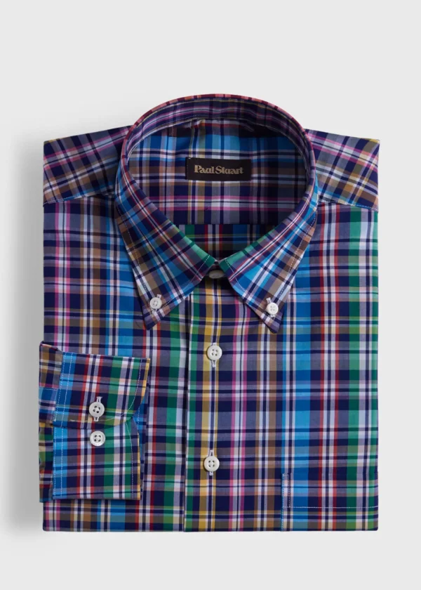 Cotton Plaid Sport Shirt