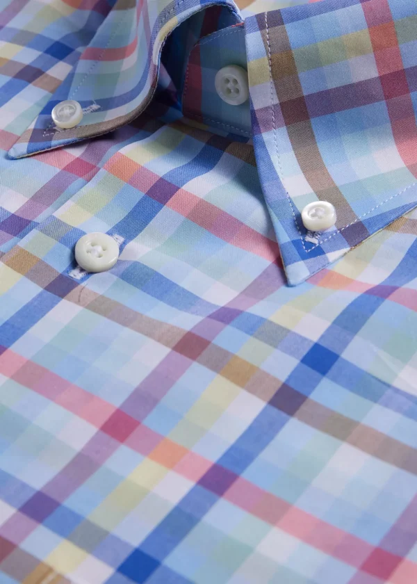 Cotton Plaid Sport Shirt