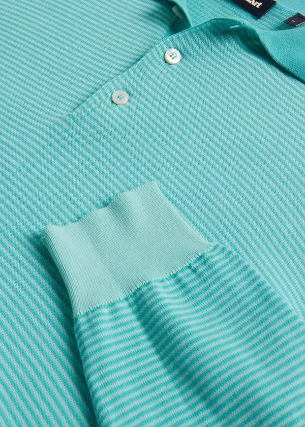 Cotton Stripe Long Sleeve Polo