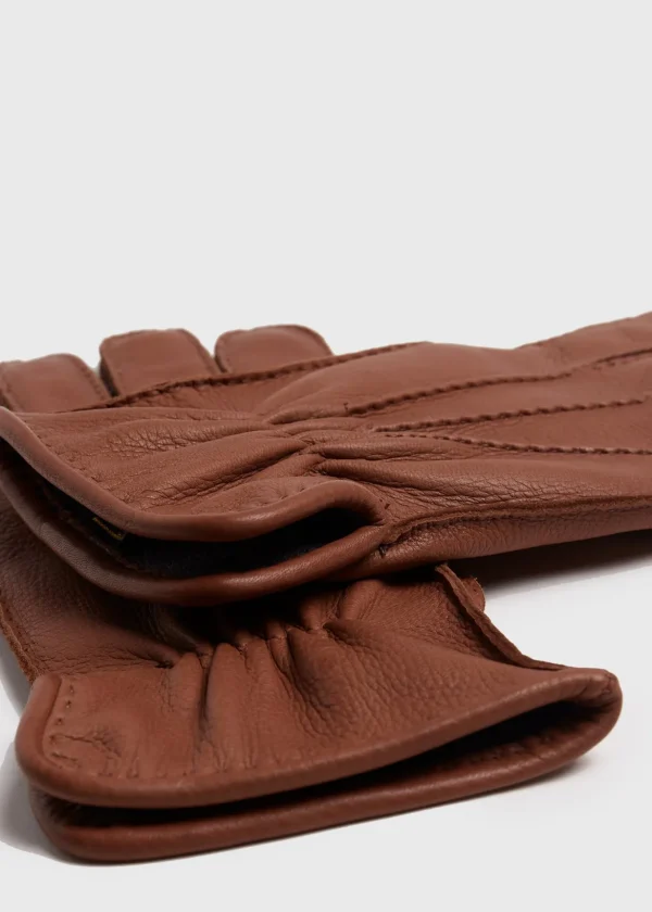 Deerskin Leather Glove With Cashmere Lining