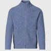 Diamond Stitch Full Zip Cardigan