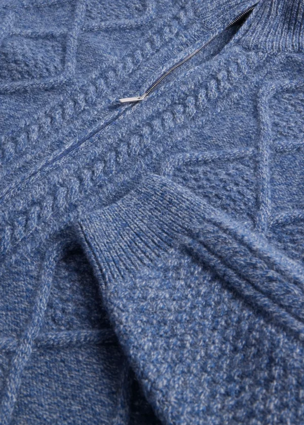 Diamond Stitch Full Zip Cardigan