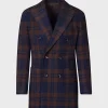 Double Breasted Boucle Plaid Coat