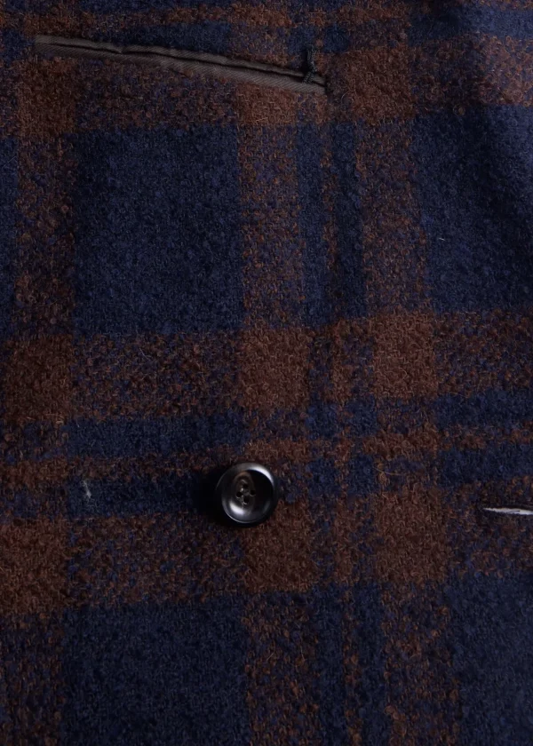 Double Breasted Boucle Plaid Coat