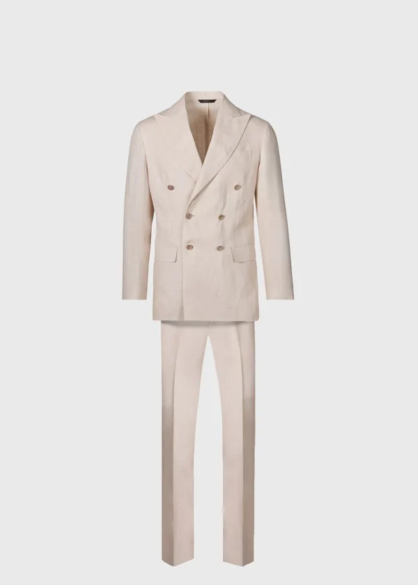 Double Breasted Linen Suit