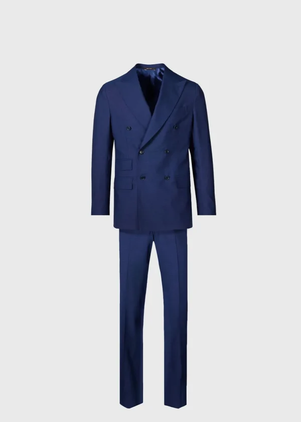 Double Breasted Tick Weave Suit