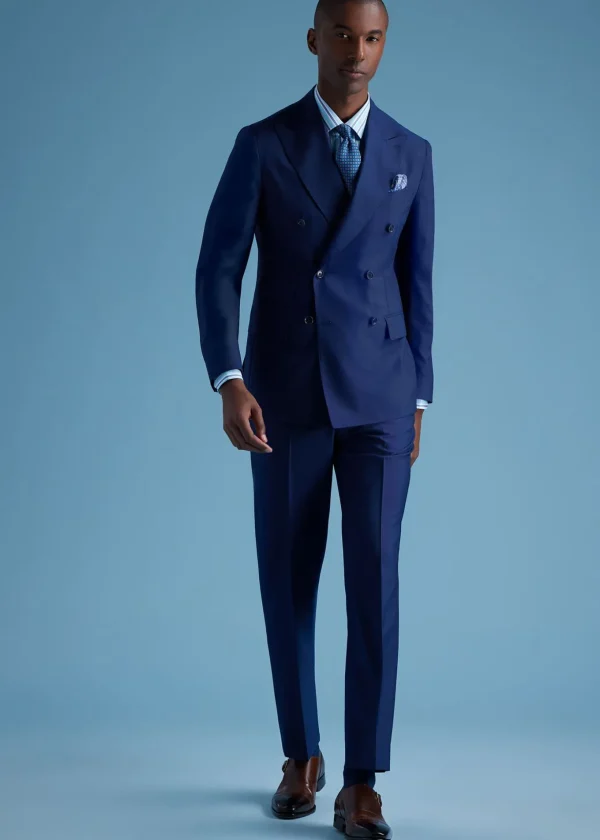 Double Breasted Tick Weave Suit
