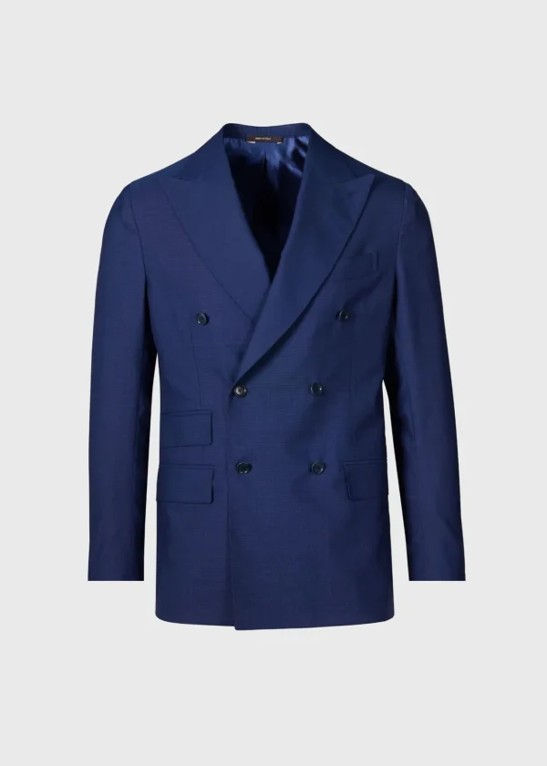 Double Breasted Tick Weave Suit