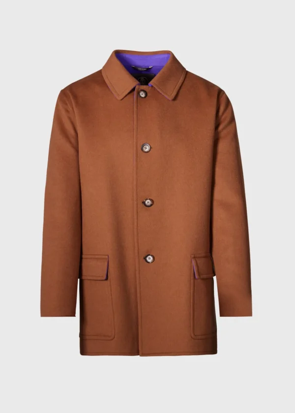 Double Face Contrast Cashmere Coat