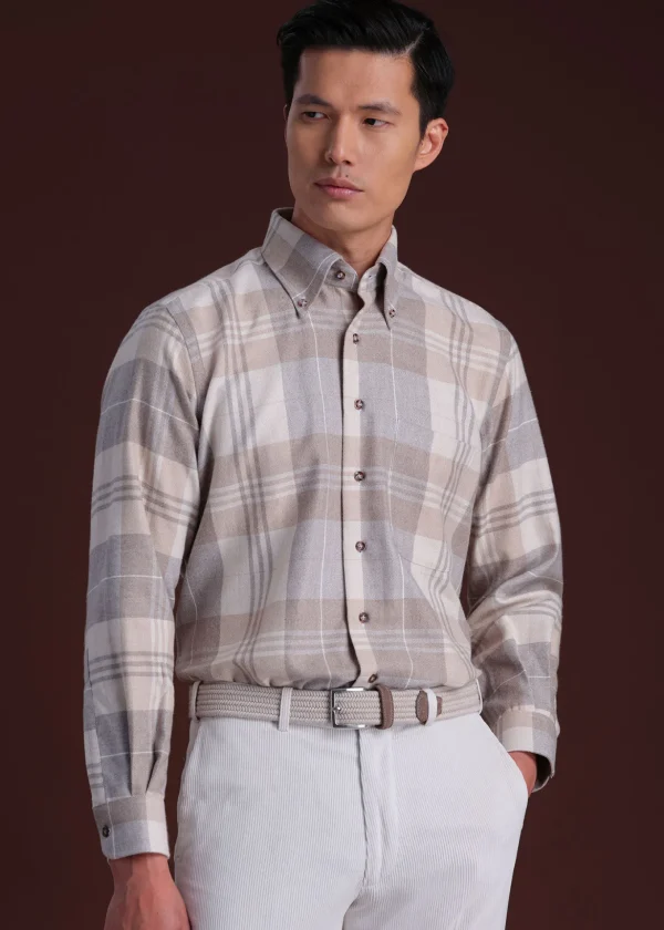 Flannel Plaid Sport Shirt