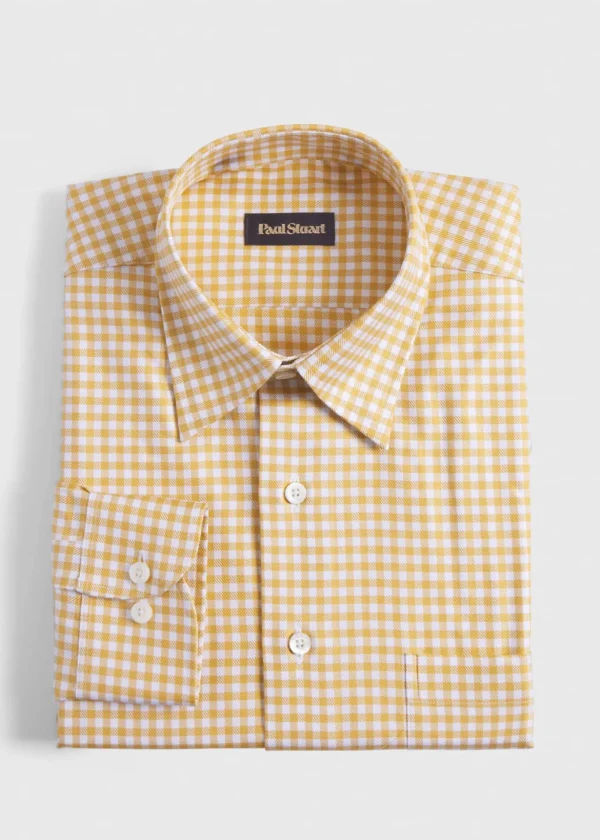 Gingham Check Twill Sport Shirt