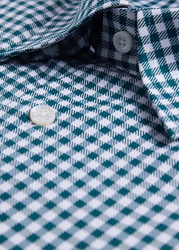 Gingham Check Twill Sport Shirt