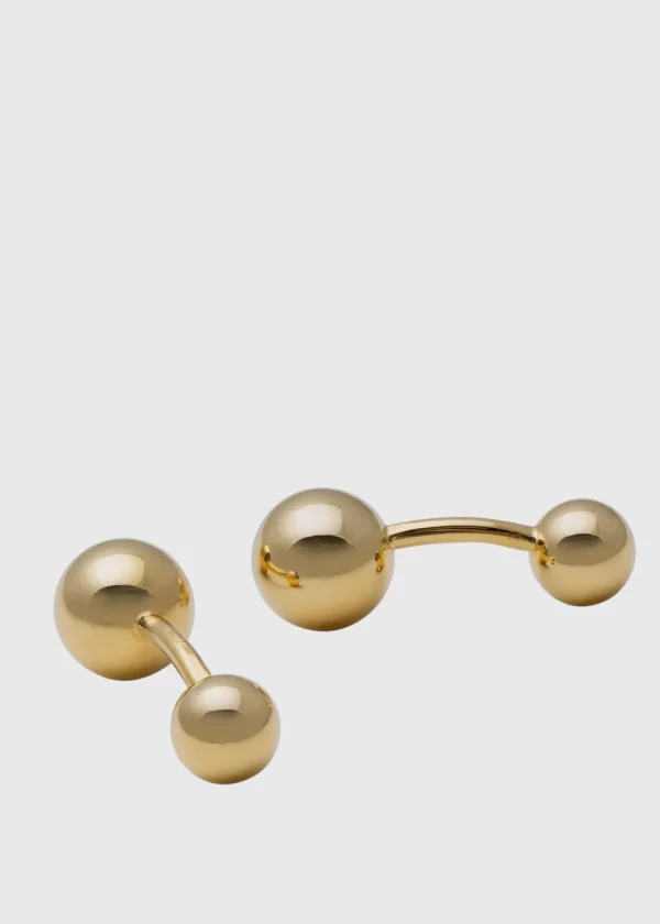 Gold Double-Sided Ball Cufflinks