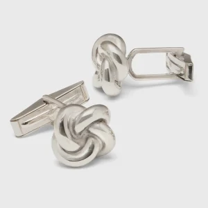 Gold Plated Sterling Silver Knot Cufflink & Stud Set