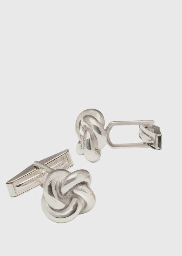 Gold Plated Sterling Silver Knot Cufflink & Stud Set