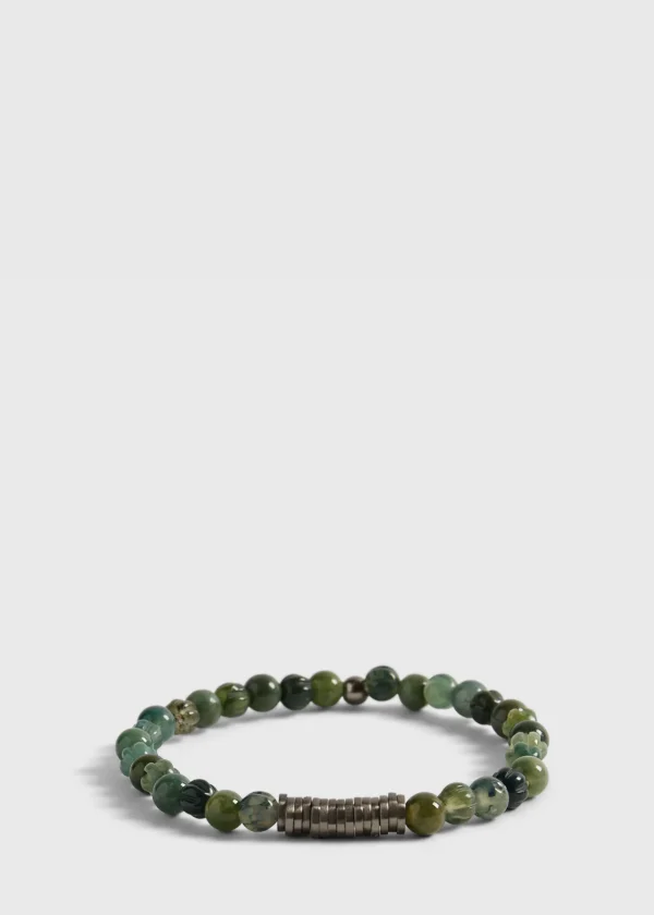 Green Agate Beaded Bracelet