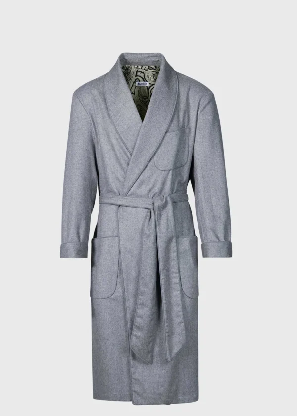 Grey Herringbone Robe