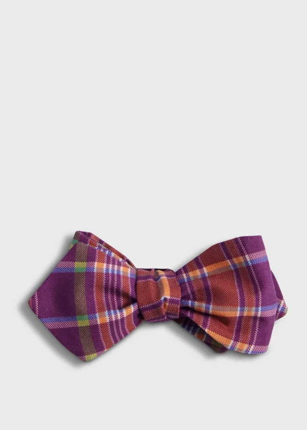 Habotai Silk Plaid Bow Tie