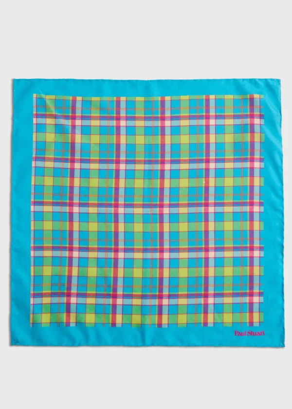 Habotai Silk Plaid Pocket Square