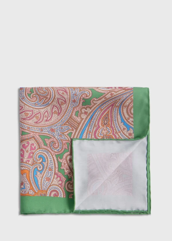 Habotai Silk Summer Paisley Pocket Square
