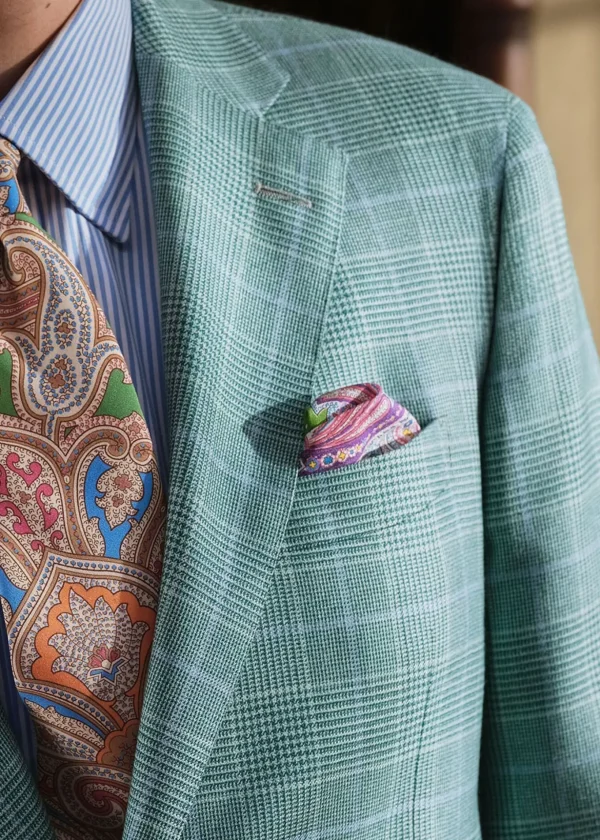 Habotai Silk Summer Paisley Pocket Square