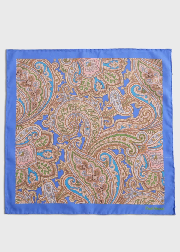 Habotai Silk Summer Paisley Pocket Square