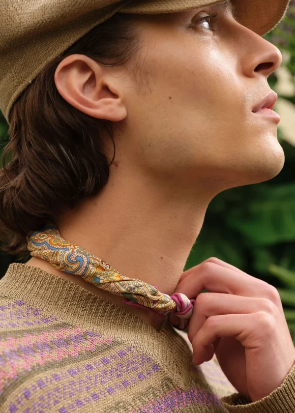 Habotai Silk Summer Paisley Pocket Square