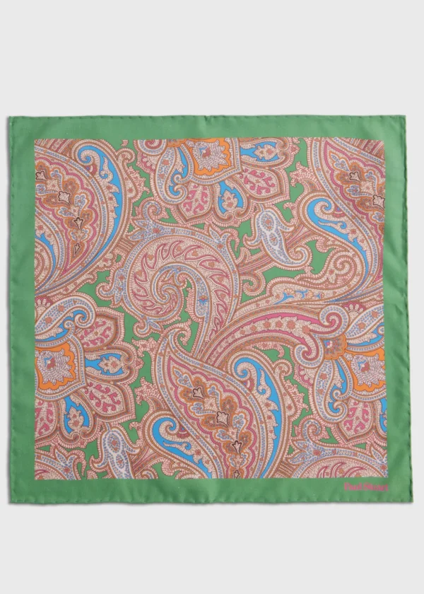 Habotai Silk Summer Paisley Pocket Square