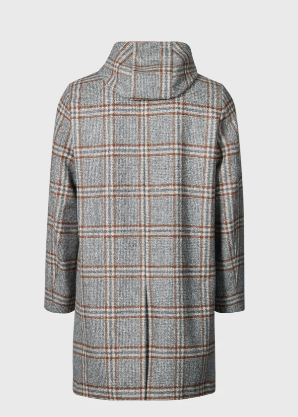 Hooded Plaid Coat