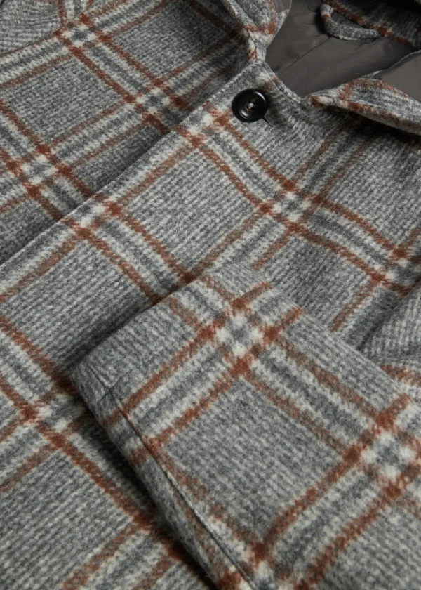Hooded Plaid Coat