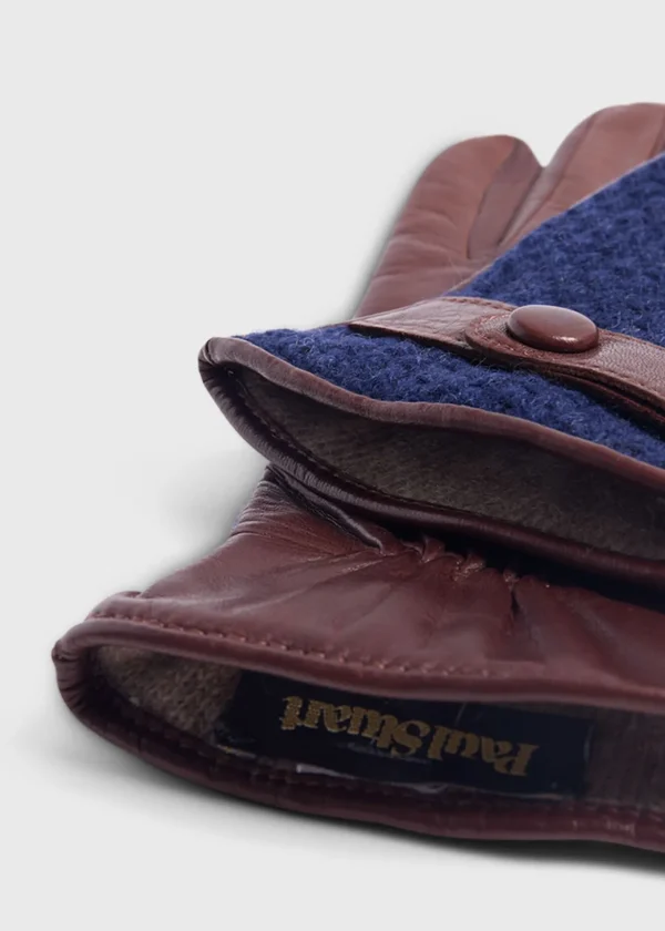 Knit And Leather Two Tone Glove