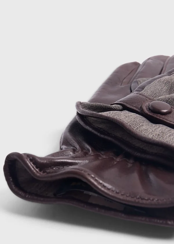 Knit And Leather Two Tone Glove