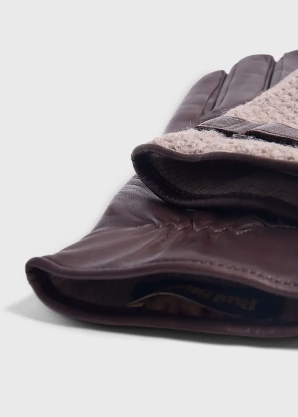 Knit And Leather Two Tone Glove