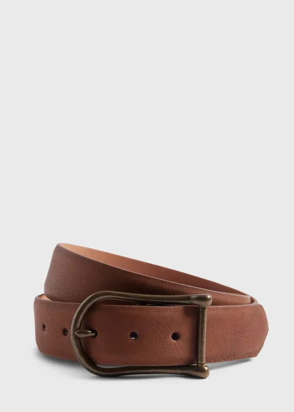 Leather Belt With Brass Buckle
