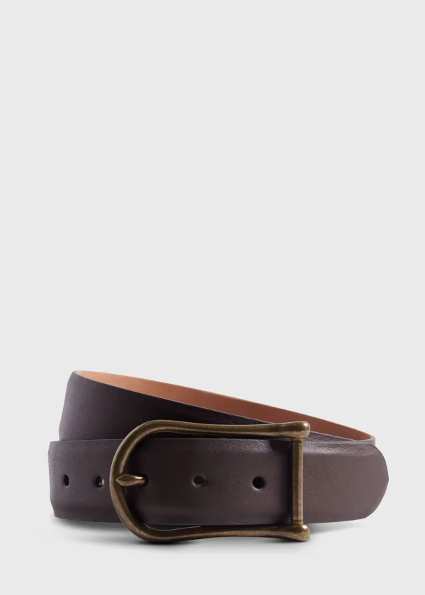 Leather Belt With Brass Buckle