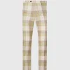 Linen & Cotton Plaid Trousers