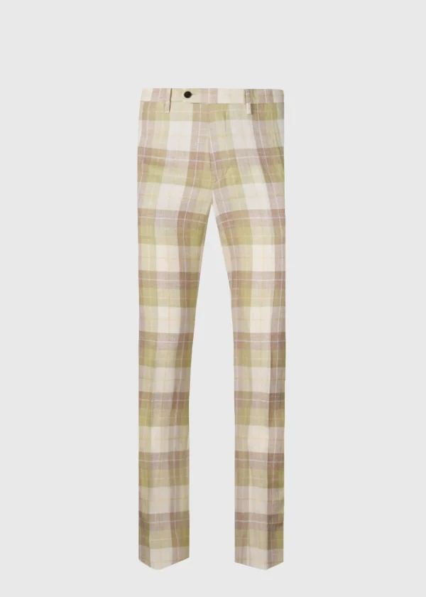 Linen & Cotton Plaid Trousers