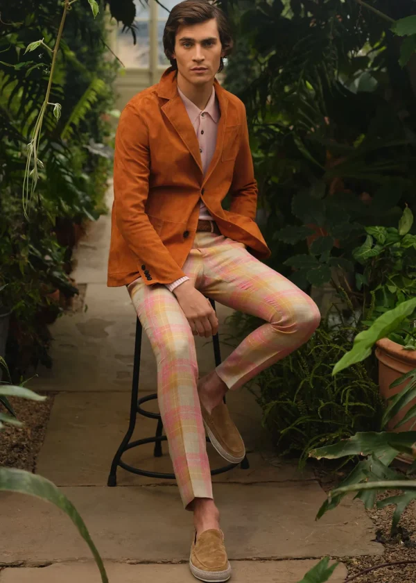 Linen & Cotton Plaid Trousers