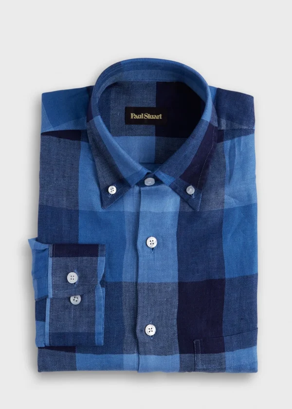 Linen Buffalo Check Sport Shirt
