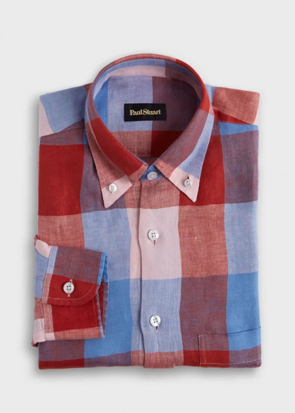 Linen Buffalo Check Sport Shirt