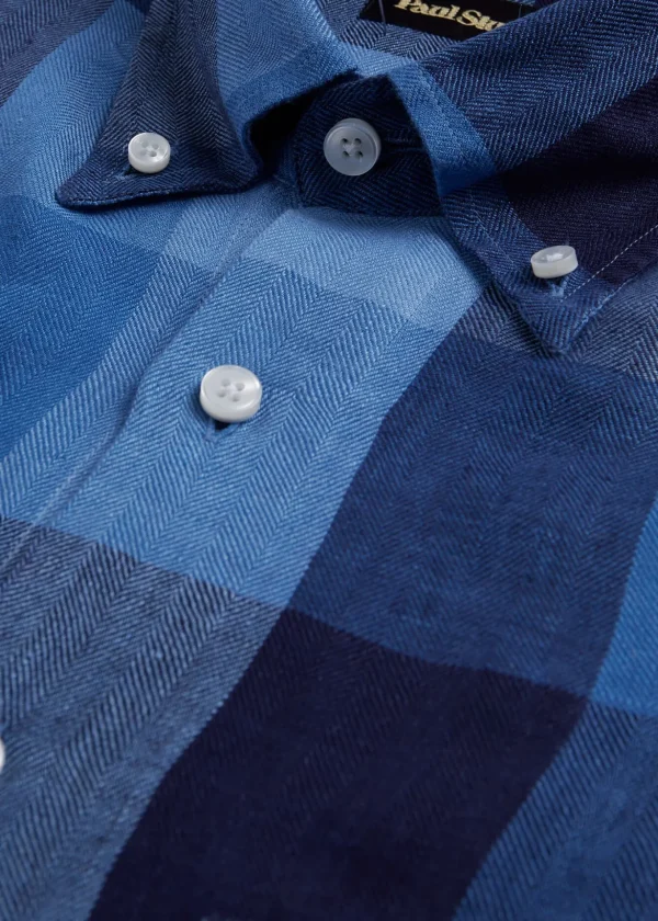 Linen Buffalo Check Sport Shirt