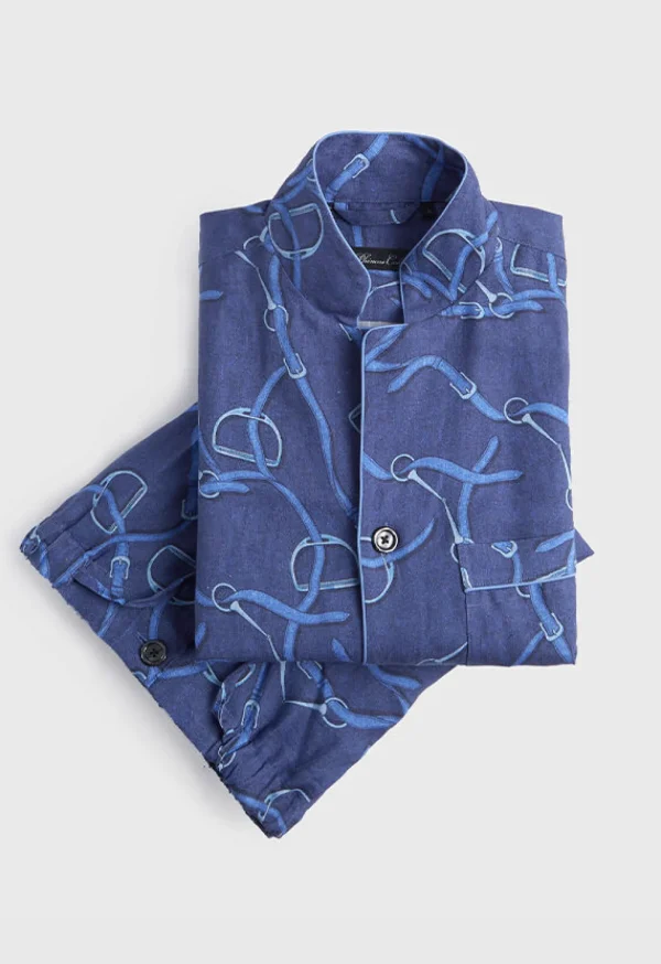 Linen Equestrian Print Pajama