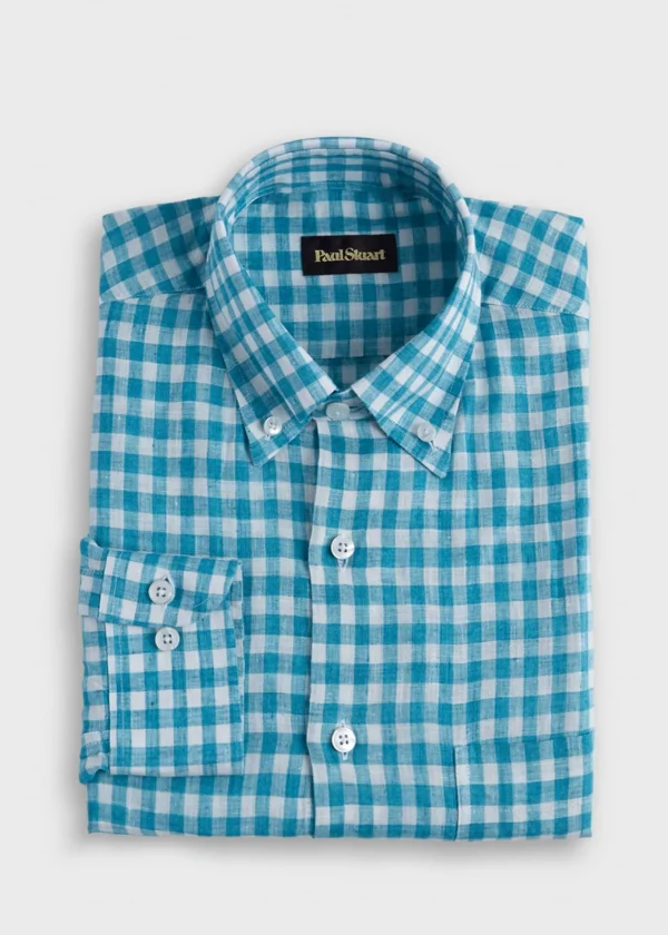 Linen Gingham Sport Shirt