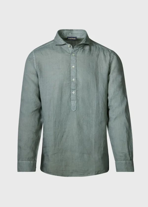 Linen Half Placket Sport Shirt