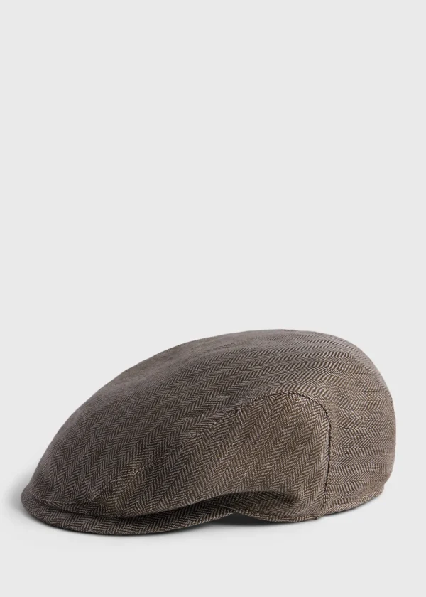 Linen Herringbone Ivy Cap