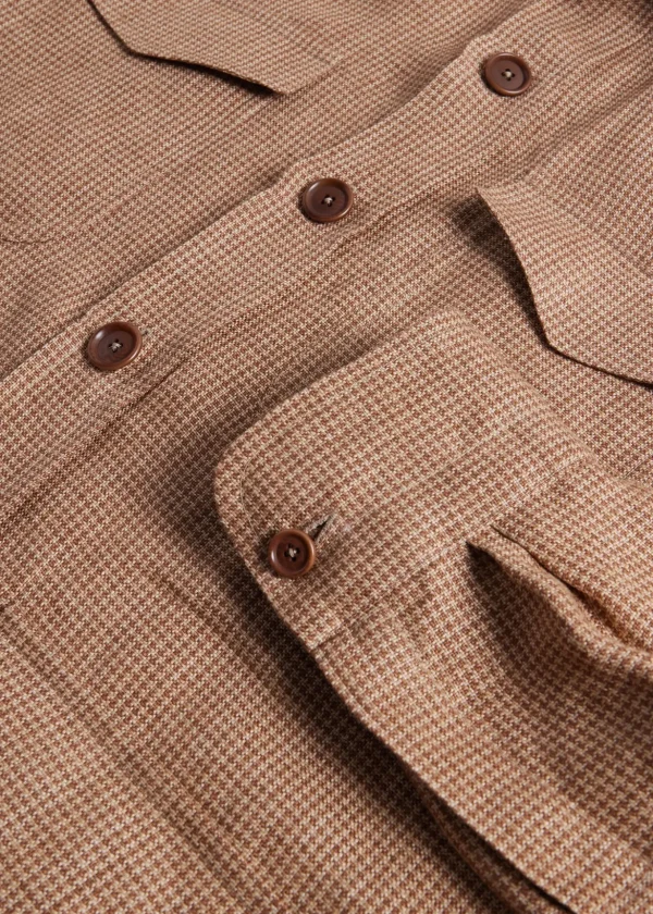 Linen Houndstooth Safari Jacket