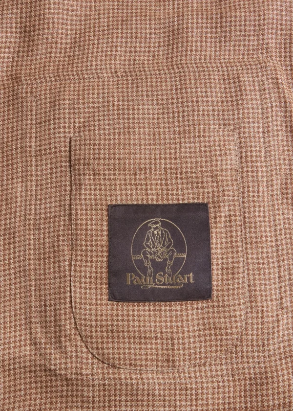Linen Houndstooth Safari Jacket